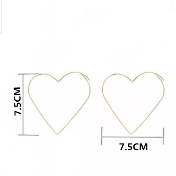 Relisted*Rose* Heart Shaped Hoop Earrings - Picture 3 of 3